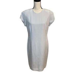 Jones New York Vintage Dove Gray Silk Sheath Dress 12P